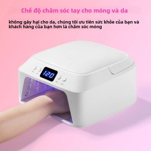 Đèn Chiếu Tia UV LED 48W Chuyên Dụng Làm Khô Sơn Gel Móng Tay Có Tay Vịn Và Gối Nguồn Sáng Kép Dùng Cho Salon Và Gia Đình