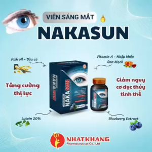 Viên sáng mắt NAKASUN - giúp cải thiện thị lực giảm mỏi mắt khô mắt nhìn mờ giảm nguy cơ thoái hóa điẻm vàng