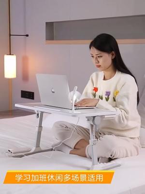 Foldable Bed Table with 4 USB Port Anti-slip Laptop Table Meja Belajar Notebook 