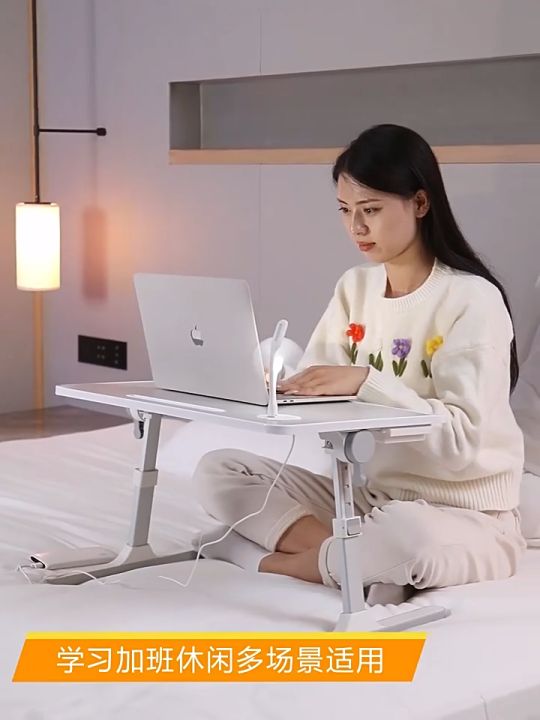 Foldable Bed Table with 4 USB Port Anti-slip Laptop Table Meja Belajar ...