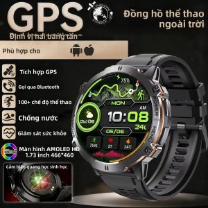 Đồng Hồ Thông Minh T-Rex 3 Dành Cho Nam Màn Hình HD 1.73 Inch GPS La Bàn Chống Nước 10ATM Pin 1000mAh Đèn Pin Chiến Thuật Thể Thao Gọi Bluetooth Tương Thích Android/iOS