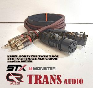 KABEL KONEKTOR TWIN 2 RCA JEK TO 2 FEMALE XLR CANON  varian METER