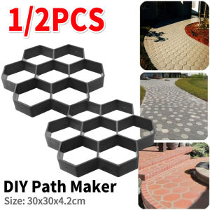 7 Grid Reusable Stone Road Concrete Molds Home Garden Walk Pavement Cement Mould for Home Garden Paving