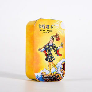 Classic Portable Iron Box Tarot Cards Floral Shadow Wite Tablecloth Tarot Playing Cards Game China Mainland Manufacture