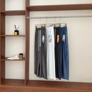 MOTIE Cloud Soft Loose Casual Pants High Waist Long Knitted Cotton Drawstring Lace Floor-Length Trousers Breathable Summer Fashion