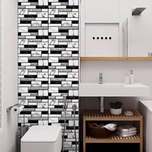 1PC 3D Wall Stickers Wallpaper for Kitchen Bathroom Removable Self-adhesive Waterproof Wall Sticker Tile Brick Home Decor 3D Tiles Wall Sticker Waterproof Self Adhesive Wallpaper Bedroom PVC Home Decor wall stickers