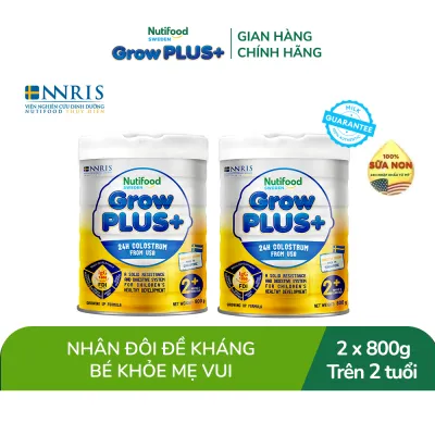 Combo 2 Sữa non GrowPLUS+ (vàng) - Hỗ trợ tăng cường đề kháng trên 2 tuổi Singapore tăng cường hệ miễn dịch và hấp thu chất dinh dưỡng (2lon x Lon 800g) - Grow Plus+