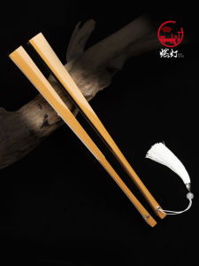 Ruyi Bamboo Fan Hand-Painted Vintage Style Blank Canvas with Tassel 18 Bones Bamboo Frame Fan for Home And Office Use