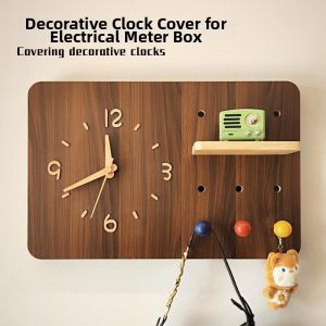 Decorative Meter Box Cover with Clock Function Wall Art
