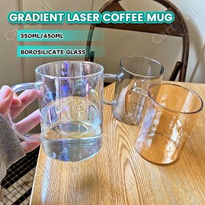 Heat Resistant Coffee Glass Creative Aurora Milk Mugs Cup Desktop Drinking Drinkware 350ml 450ml