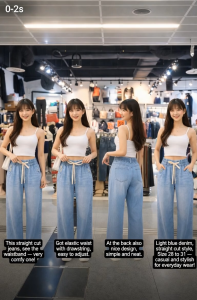 Stella Fashion Tencel Denim Straight-Leg Casual Pants for Women – 2025 Summer Edition l Plus Size l Loose Fit l Slimming l Draped Wide-Leg Pants