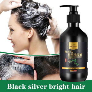 Black Hair Shampoo He Shou Wu Herbal Natural Health Gray Hair to Black Hair Anti-Hair Loss Shampoo 300ml Gray Hair Shampoo Repair Damaged Hair Anti-Itch & Anti-Dandruff Oil control and refreshing