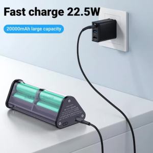 kebidumei | Hộp Đựng Pin Sạc Nhanh DIY 22.5W Trong Suốt Chứa Được 6 Pin 18650 20000mAh Tương Thích Với iPhone Samsung
