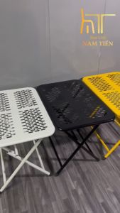 Bàn xếp gấp gọn ngoài trời sơn tĩnh điện bàn xếp cà phê ban công cắm trại dã ngoại tiện lợi