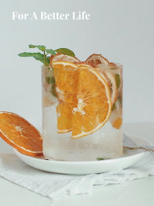 MOLA Niko High Aesthetic Restaurant Glass Cup Milk Tea Cup Cold Drink Cup Juice Cup Milkshake Transparent round Commercial Use