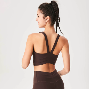 Slimming Yoga Vest One-Piece Fixed Cup Fitness Wear V-Neck Back Covering Side Breast Sports Bra for Women Summer Season