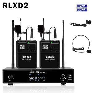SHALANRA RLXD2 2/4 Channel UHF Wireless Headset Microphone/Lavalier Microphone Wireless Microphone System with Bodypack Transmitter