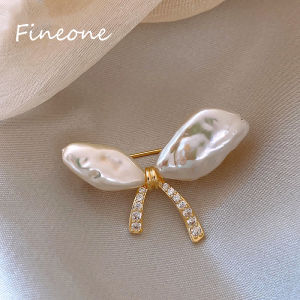 Elegant Irregular Pearl Bow Rhinestone Brooches Pins For Women Stylish Minimalist Silk Scarf Buckle Clothing Jewelry Accessories