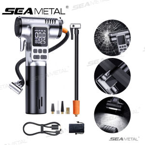 Seoretal xe di động không dây máy bơm không khí Màn hình hiển thị kỹ thuật số đa chức năng cái bơm lốp với búa thoát hiểm