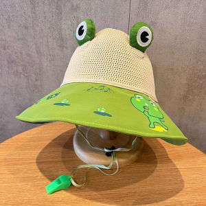 Childrens Sun Hat Summer Big Brim Baby Air Top Sunhat Boys and Girls UV Protection Frog Beach Sun Hat