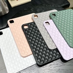 CrashStar Solid Color Diamond Lattice Soft Silicone Tablet Case For iPad Mini 6 5 4 iPad 9.7 5th 6th Air 2 3 4 5 iPad Air Pro 11 inch 2024 iPad 10.2 7th 8th 9th 10th Gen iPad Pro 11 inch 2022 2021 2020 2018 Fashion Simple iPad Cover Casing Shell