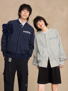 Champion | Drop Shoulder Padded Striped Retro Knit Jacket