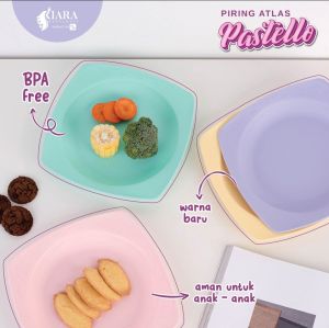piring plastik segi tahan panas foodgrade warna cantik BPA free