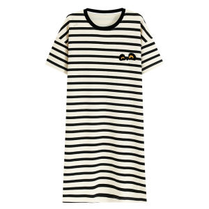 miiow | Pure Cotton Short Sleeve Sleepwear Womens Casual Summer Antibacterial Home Clothes Cat Person New 2025 Comfortable Nightgown