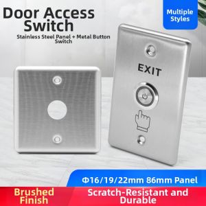 kuicc | Stainless 86 Type Metal Self Resetting Button with Light Door Access Switch