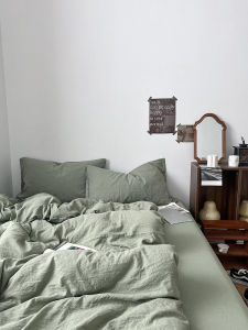 Ins Style Bedding Set Dormitory Students Cotton Washed Bedding Cover Quilt Cover Bed Sheet Bed Canopy Three Piece Set Four Piece Set