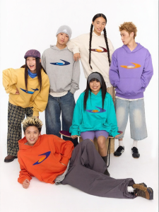 JNXS | Áo Hoodie Thêu Logo Phong Cách Hoa Kỳ Retro