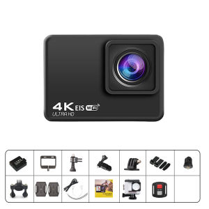 2025 ใหม่กล้อง 4K 60FPS WiFi Anti-Shake พร้อมรีโมทคอนโทรลหน้าจอกีฬากันน้ํากล้องไดรฟ์ EIS