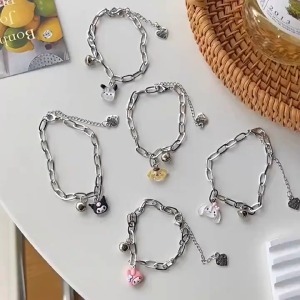 Pharaoh🎀Gelang Lonceng Sanrio/Gelang Resin Lucu/Gelang Pasangan Cinta Yang Dapat Disesuaikan COD