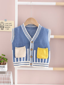 Áo Len Dệt Kim Dày Dặn Cho Bé Trai Mùa Thu Đông Xuân Áo Khoác Ngoài Trẻ Sơ Sinh Mặc Ngoài Trời Áo Vest Trẻ Em