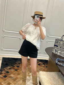 LeoMami Maternity Pants Summer Thin Casual A-Line Suit Shorts Belly Support Versatile Slim Wide Leg Hot Pants Cotton Polyester