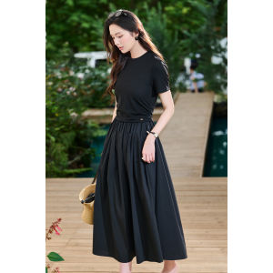 Misoshine | Summery Commuting Tencil Black Dress