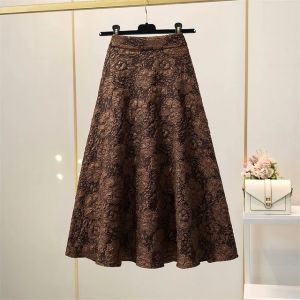 High Waist Floral Large Umbrella Skirt High Waist Floral Large Swing Umbrella Skirt
