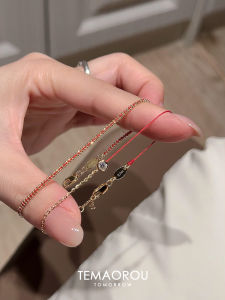 Luxurious Red Color Bracelet for Women Snake Zodiac New Year Fashion Jewelry Gift Alloy Woven Hand Cord Stackable Cat Brand