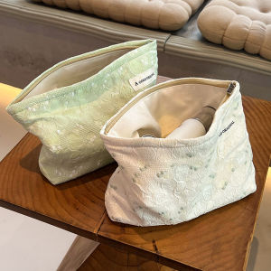 กระเป๋าเครื่องสำอางความจุขนาดใหญ่แบบพกพา ผ้าลายดอกไม้ ผ้าไนลอน กระเป๋าใส่ของสำหรับใส่เอกสาร กระเป๋าใส่ของสำหรับเดินทาง