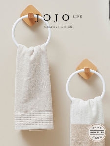 Solid Wood round Towel Ring Bathroom Hanging Ring No Drilling Required JOJOS L. PD.time Hardware Accessories