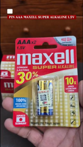 Vỉ 2 viên pin đũa AAA Maxell Super Alkaline 1.5V chính hãng