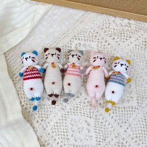 Handmade Crochet Cat Keychain Doll Car Key Holder Creative Gift Cute Finished Product Yarn Material Festival Supplies