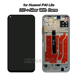 Display For Huawei P40 Lite LCD Display Touch Screen Frame Battey Cover Housing CDY-NX9A JNY-LX1 Replacement Repair with Frame