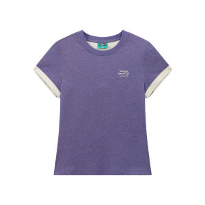 JNXS | Retro Knit Colorblock Print Couples T-Shirt
