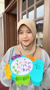 Mainan Anak FISHING GAME 15PCS Mainan Pancing Ikan Elektrik Anak Musik Berputar Edukatif Lucu