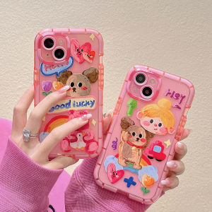 เคสโทรศัพท์ซิลิโคนเนื้อนิ่มโปร่งใสเรื่องแสงลายการ์ตูนกราฟฟิตีสีชมพูสำหรับ iPhone 15/14 Pro Max/13/12/11 Pro Max จำนวนที่ 1 ราคาที่ 1,990 บาท