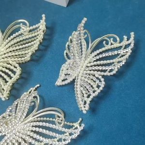 Kẹp tóc Bướm đính đá đính ngọc trai nhân tạo sang trọng hàn quốc