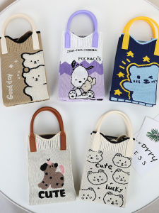 High-End Knitted Cartoon Mobile Phone Bag Versatile Crossbody Single Shoulder Handbag Stylish Durable Polyester Handbag