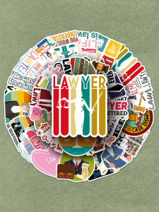 Lawyer Theme Stickers 100 Pcs Office Supplies Waterproof Drip Glue Independent Cutting Graffiti Decorations for Mobile Phones Laptops Travel Luggage