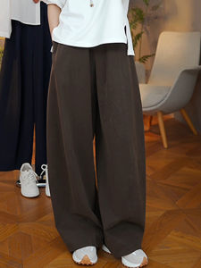 High Waist Coffee Color Wide Leg Pants Womens Loose Casual Pear Shape Small Size Casual Pants Autumn 2025 High Fashion Sense